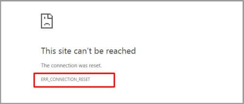 Was bedeutet ERR_CONNECTION_RESET?