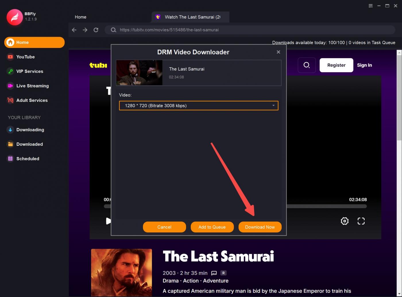 Click the download button