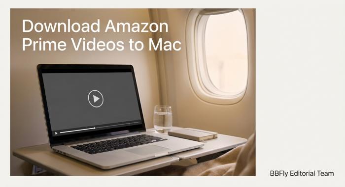 Laptop with generic video player on airplane tray table near window during flight